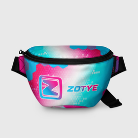 Поясная сумка 3D с принтом Zotye neon gradient style по горизонтали в Санкт-Петербурге, 100% полиэстер | плотная ткань, ремень с регулируемой длиной, внутри несколько карманов для мелочей, основное отделение и карман с обратной стороны сумки застегиваются на молнию | 