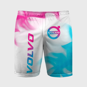 Мужские шорты спортивные с принтом Volvo neon gradient style вертикально ,  |  | Тематика изображения на принте: 