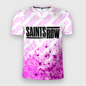 Мужская футболка 3D Slim с принтом Saints Row pro gaming посередине в Курске, 100% полиэстер с улучшенными характеристиками | приталенный силуэт, круглая горловина, широкие плечи, сужается к линии бедра | 