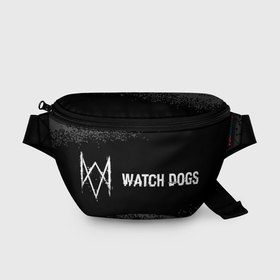 Поясная сумка 3D с принтом Watch Dogs glitch на темном фоне по горизонтали в Белгороде, 100% полиэстер | плотная ткань, ремень с регулируемой длиной, внутри несколько карманов для мелочей, основное отделение и карман с обратной стороны сумки застегиваются на молнию | 
