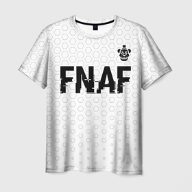 Мужская футболка 3D с принтом FNAF glitch на светлом фоне посередине в Новосибирске, 100% полиэфир | прямой крой, круглый вырез горловины, длина до линии бедер | 