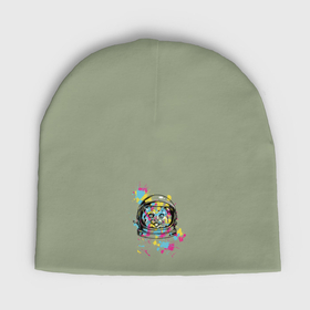 Мужская шапка демисезонная с принтом Разноцветная кошка в Курске,  |  | Тематика изображения на принте: 