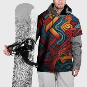 Накидка на куртку 3D с принтом Абстрактный узор в этническом стиле , 100% полиэстер |  | Тематика изображения на принте: 