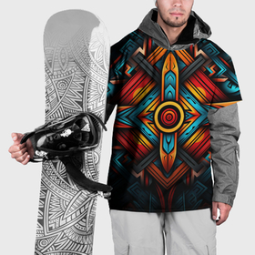 Накидка на куртку 3D с принтом Симметричный геометрический узор в этническом стиле в Петрозаводске, 100% полиэстер |  | 