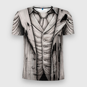 Мужская футболка 3D Slim с принтом Костюм мертвеца в Кировске, 100% полиэстер с улучшенными характеристиками | приталенный силуэт, круглая горловина, широкие плечи, сужается к линии бедра | 