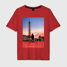 Мужская футболка хлопок Oversize с принтом Moмo   Париж в Петрозаводске, 100% хлопок | свободный крой, круглый ворот, “спинка” длиннее передней части | 
