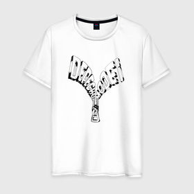 Мужская футболка хлопок с принтом Depeche Mode   Молния от косухи в Петрозаводске, 100% хлопок | прямой крой, круглый вырез горловины, длина до линии бедер, слегка спущенное плечо. | 