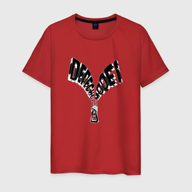 Мужская футболка хлопок с принтом Depeche Mode   надпись молнией , 100% хлопок | прямой крой, круглый вырез горловины, длина до линии бедер, слегка спущенное плечо. | 