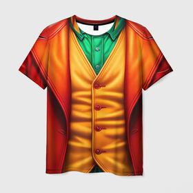 Мужская футболка 3D с принтом Костюм Джокера в Курске, 100% полиэфир | прямой крой, круглый вырез горловины, длина до линии бедер | 