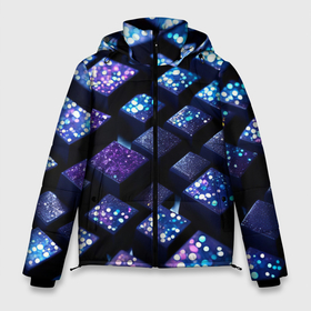 Мужская зимняя куртка 3D с принтом Цветные объёмные кубики   нейросеть в Екатеринбурге, верх — 100% полиэстер; подкладка — 100% полиэстер; утеплитель — 100% полиэстер | длина ниже бедра, свободный силуэт Оверсайз. Есть воротник-стойка, отстегивающийся капюшон и ветрозащитная планка. 

Боковые карманы с листочкой на кнопках и внутренний карман на молнии. | 