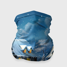 Бандана-труба 3D с принтом Новогодние каникулы в деревне в Санкт-Петербурге, 100% полиэстер, ткань с особыми свойствами — Activecool | плотность 150‒180 г/м2; хорошо тянется, но сохраняет форму | 