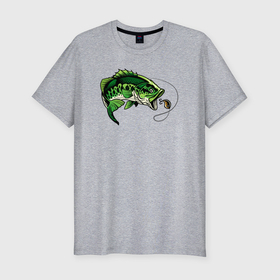 Мужская футболка хлопок Slim с принтом Green fish в Белгороде, 92% хлопок, 8% лайкра | приталенный силуэт, круглый вырез ворота, длина до линии бедра, короткий рукав | Тематика изображения на принте: 