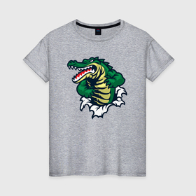 Женская футболка хлопок с принтом Душа крокодила в Белгороде, 100% хлопок | прямой крой, круглый вырез горловины, длина до линии бедер, слегка спущенное плечо | 