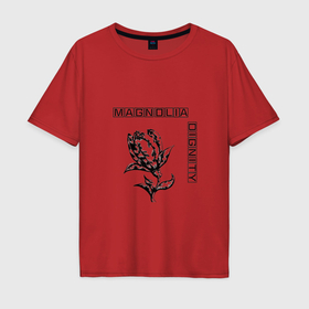 Мужская футболка хлопок Oversize с принтом Magnolia в Рязани, 100% хлопок | свободный крой, круглый ворот, “спинка” длиннее передней части | 