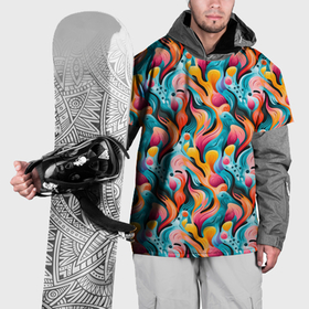 Накидка на куртку 3D с принтом Разноцветные кляксы паттерн в Тюмени, 100% полиэстер |  | Тематика изображения на принте: 