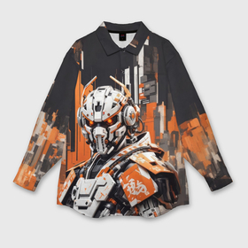Мужская рубашка oversize 3D с принтом Оранжевый штурмовик в Белгороде,  |  | 