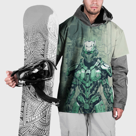 Накидка на куртку 3D с принтом Мятный андроид в Екатеринбурге, 100% полиэстер |  | 