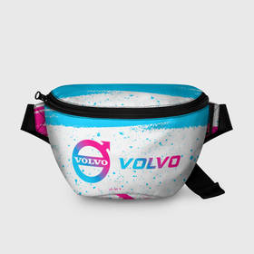 Поясная сумка 3D с принтом Volvo neon gradient style по горизонтали в Санкт-Петербурге, 100% полиэстер | плотная ткань, ремень с регулируемой длиной, внутри несколько карманов для мелочей, основное отделение и карман с обратной стороны сумки застегиваются на молнию | 