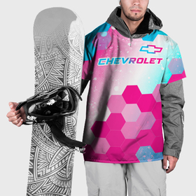 Накидка на куртку 3D с принтом Chevrolet neon gradient style посередине , 100% полиэстер |  | Тематика изображения на принте: 