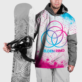 Накидка на куртку 3D с принтом Elden Ring neon gradient style в Новосибирске, 100% полиэстер |  | 