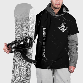 Накидка на куртку 3D с принтом System of a Down glitch на темном фоне вертикально , 100% полиэстер |  | 