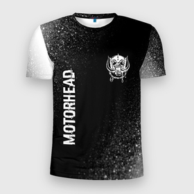 Мужская футболка 3D Slim с принтом Motorhead glitch на темном фоне вертикально в Екатеринбурге, 100% полиэстер с улучшенными характеристиками | приталенный силуэт, круглая горловина, широкие плечи, сужается к линии бедра | Тематика изображения на принте: 