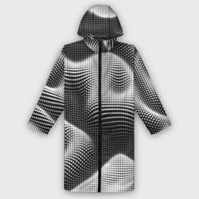 Мужской дождевик 3D с принтом Чёрно белый точечный абстрактный фон в Петрозаводске,  |  | 