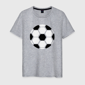 Мужская футболка хлопок с принтом Простой футбольный мяч в Екатеринбурге, 100% хлопок | прямой крой, круглый вырез горловины, длина до линии бедер, слегка спущенное плечо. | 