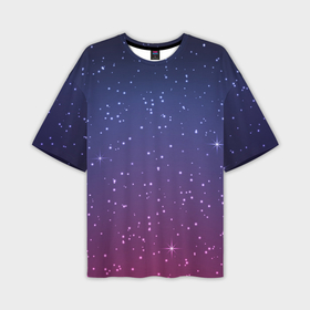 Мужская футболка oversize 3D с принтом Звездное ночное небо в Новосибирске,  |  | 