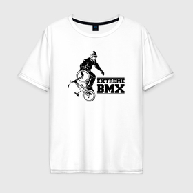 Мужская футболка хлопок Oversize с принтом Extreme BMX в Кировске, 100% хлопок | свободный крой, круглый ворот, “спинка” длиннее передней части | Тематика изображения на принте: 
