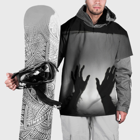 Накидка на куртку 3D с принтом Руки зомби в ночном тумане в Петрозаводске, 100% полиэстер |  | Тематика изображения на принте: 
