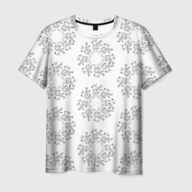 Мужская футболка 3D с принтом Хоровод капибары   раскраска в Тюмени, 100% полиэфир | прямой крой, круглый вырез горловины, длина до линии бедер | 