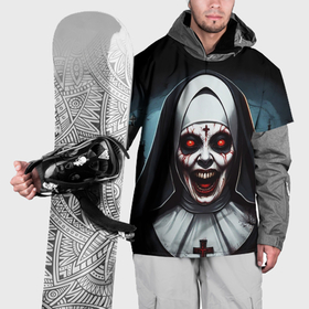 Накидка на куртку 3D с принтом Страшная монашка из ужасов в Екатеринбурге, 100% полиэстер |  | 