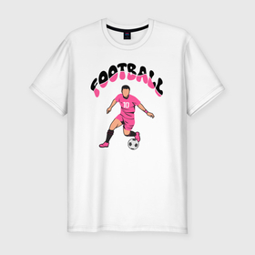 Мужская футболка хлопок Slim с принтом Футболист десятый номер в Петрозаводске, 92% хлопок, 8% лайкра | приталенный силуэт, круглый вырез ворота, длина до линии бедра, короткий рукав | 