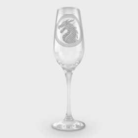 Фужер для шампанского с принтом Голова дракона   2024 ,  |  | 