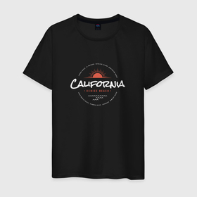 Мужская футболка хлопок с принтом California venice beach в Кировске, 100% хлопок | прямой крой, круглый вырез горловины, длина до линии бедер, слегка спущенное плечо. | 