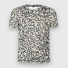 Мужская футболка 3D Slim с принтом Секси   зашифрованная надпись в Петрозаводске, 100% полиэстер с улучшенными характеристиками | приталенный силуэт, круглая горловина, широкие плечи, сужается к линии бедра | 