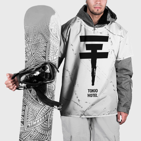 Накидка на куртку 3D с принтом Tokio Hotel glitch на светлом фоне в Тюмени, 100% полиэстер |  | Тематика изображения на принте: 