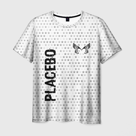 Мужская футболка 3D с принтом Placebo glitch на светлом фоне вертикально в Екатеринбурге, 100% полиэфир | прямой крой, круглый вырез горловины, длина до линии бедер | Тематика изображения на принте: 