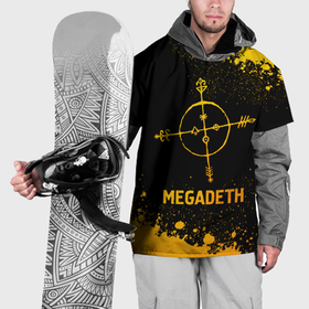 Накидка на куртку 3D с принтом Megadeth   gold gradient в Кировске, 100% полиэстер |  | 