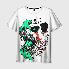 Мужская футболка 3D с принтом Angry panda zombie в Белгороде, 100% полиэфир | прямой крой, круглый вырез горловины, длина до линии бедер | Тематика изображения на принте: 