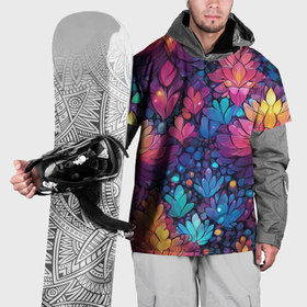 Накидка на куртку 3D с принтом Растительный абстрактный узор в Тюмени, 100% полиэстер |  | 