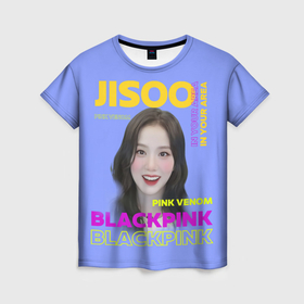 Женская футболка 3D с принтом Jisoo   певица из музыкальной группы Blackpink в Новосибирске, 100% полиэфир ( синтетическое хлопкоподобное полотно) | прямой крой, круглый вырез горловины, длина до линии бедер | 