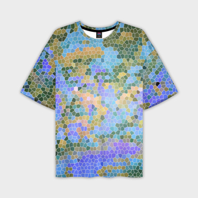 Мужская футболка oversize 3D с принтом Разноцветный витраж в Тюмени,  |  | 