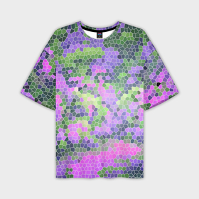 Мужская футболка oversize 3D с принтом Разноцветный витраж в Тюмени,  |  | 