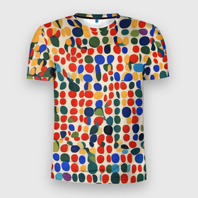 Мужская футболка 3D Slim с принтом Цветные зёрна в Тюмени, 100% полиэстер с улучшенными характеристиками | приталенный силуэт, круглая горловина, широкие плечи, сужается к линии бедра | Тематика изображения на принте: 