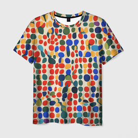 Мужская футболка 3D с принтом Цветные зёрна в Белгороде, 100% полиэфир | прямой крой, круглый вырез горловины, длина до линии бедер | 