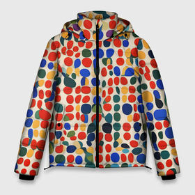 Мужская зимняя куртка 3D с принтом Цветные зёрна в Тюмени, верх — 100% полиэстер; подкладка — 100% полиэстер; утеплитель — 100% полиэстер | длина ниже бедра, свободный силуэт Оверсайз. Есть воротник-стойка, отстегивающийся капюшон и ветрозащитная планка. 

Боковые карманы с листочкой на кнопках и внутренний карман на молнии. | Тематика изображения на принте: 