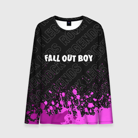 Мужской лонгслив 3D с принтом Fall Out Boy rock legends посередине , 100% полиэстер | длинные рукава, круглый вырез горловины, полуприлегающий силуэт | 
