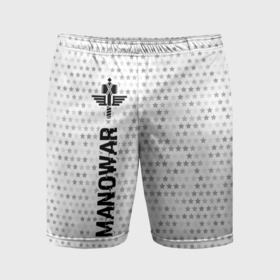 Мужские шорты спортивные с принтом Manowar glitch на светлом фоне по вертикали в Белгороде,  |  | 